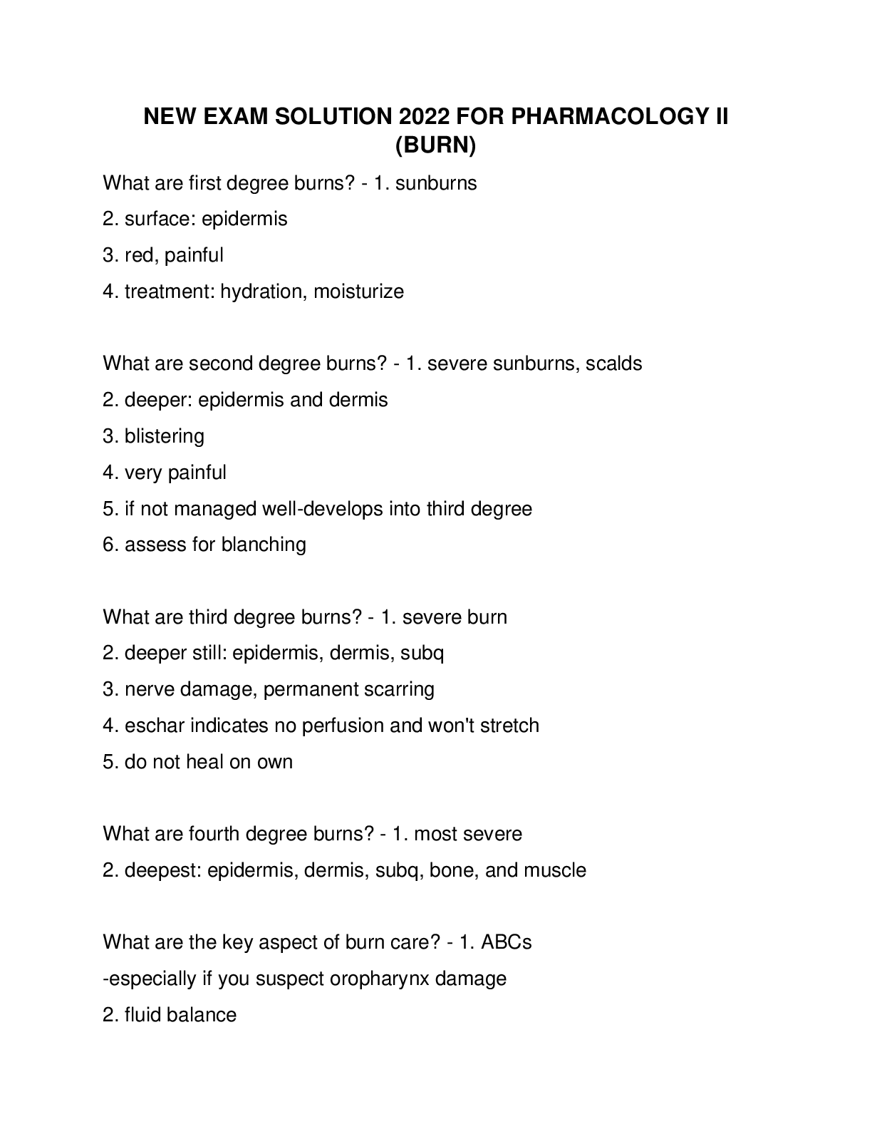 Preview image for NEW EXAM SOLUTION 2022 FOR PHARMACOLOGY II  (BURN)